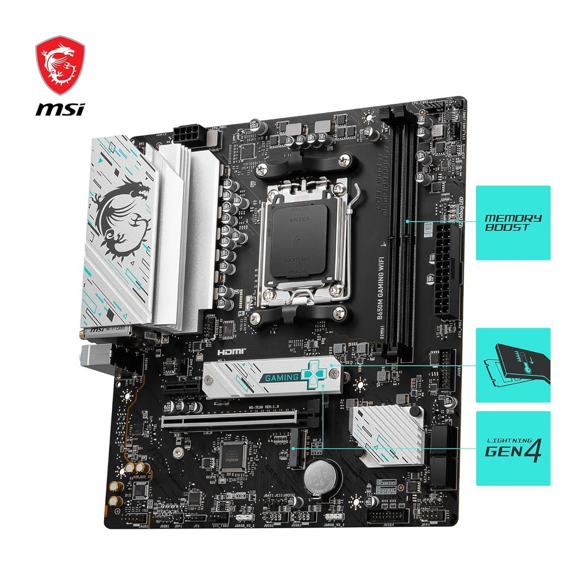 MSI Motherboard  B650M Gaming Wifi DDR5 AM5 microATX MSI Motherboard  B650M Gaming Wifi DDR5 AM5 microATX